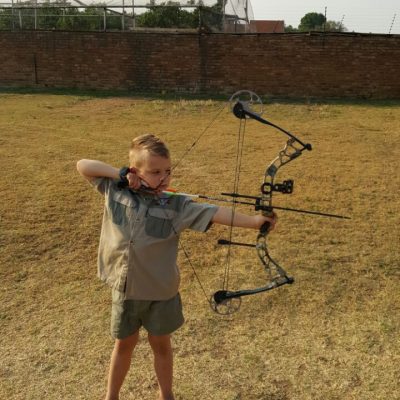 Young Boy Archery Practice